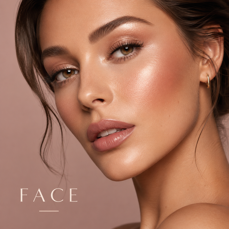 A Doravysa face makeup look with radiant skin, soft blush, and natural glow.